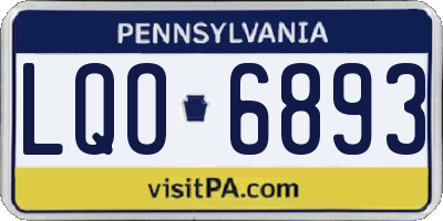 PA license plate LQO6893