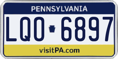 PA license plate LQO6897