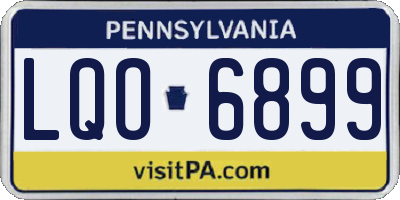 PA license plate LQO6899
