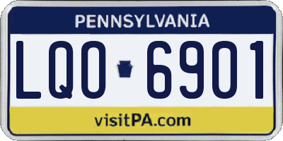 PA license plate LQO6901
