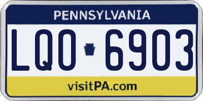 PA license plate LQO6903