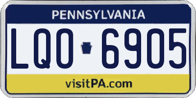 PA license plate LQO6905