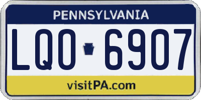 PA license plate LQO6907
