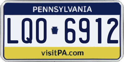 PA license plate LQO6912