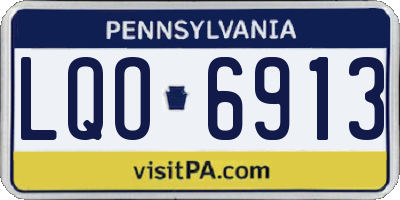 PA license plate LQO6913