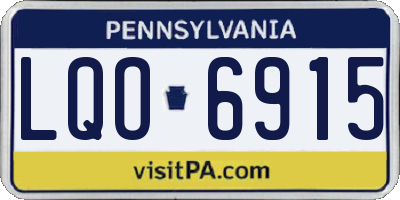 PA license plate LQO6915