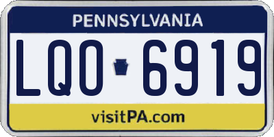 PA license plate LQO6919