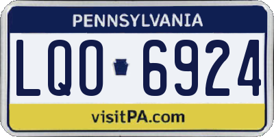 PA license plate LQO6924