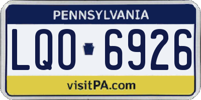 PA license plate LQO6926