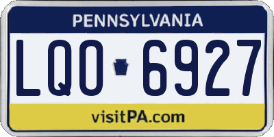 PA license plate LQO6927