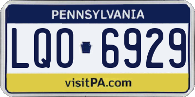 PA license plate LQO6929
