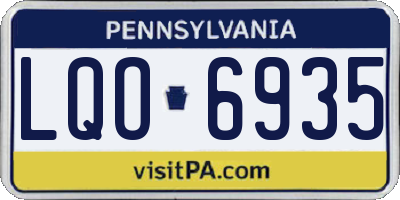 PA license plate LQO6935