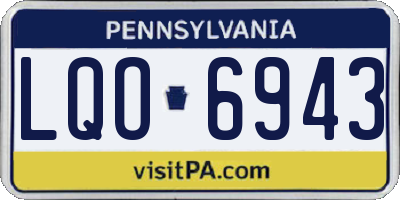 PA license plate LQO6943