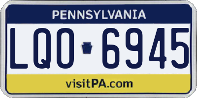 PA license plate LQO6945