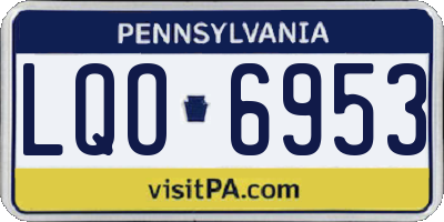 PA license plate LQO6953