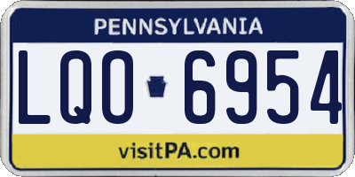 PA license plate LQO6954