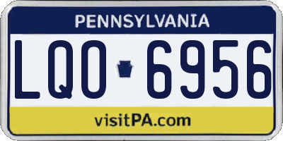 PA license plate LQO6956