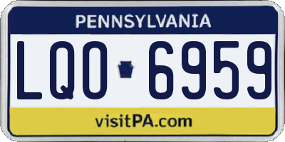 PA license plate LQO6959