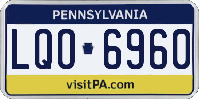 PA license plate LQO6960