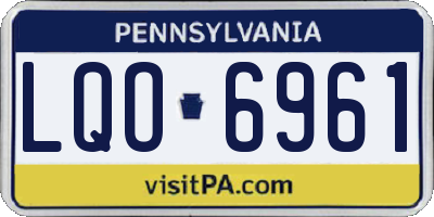 PA license plate LQO6961