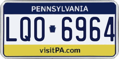 PA license plate LQO6964