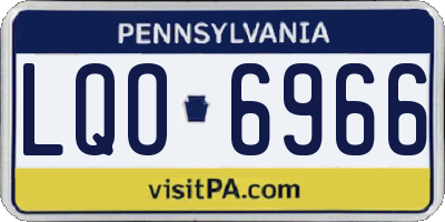 PA license plate LQO6966