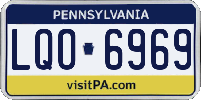 PA license plate LQO6969