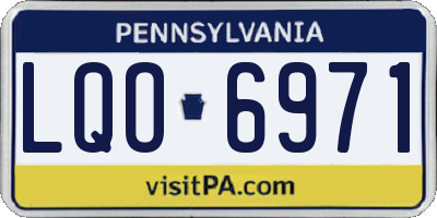 PA license plate LQO6971