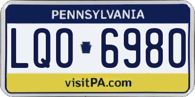 PA license plate LQO6980