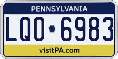 PA license plate LQO6983