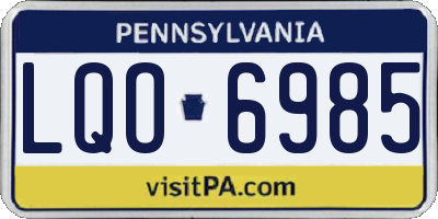 PA license plate LQO6985