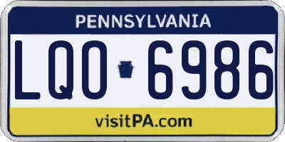 PA license plate LQO6986