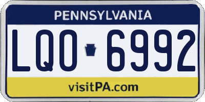 PA license plate LQO6992