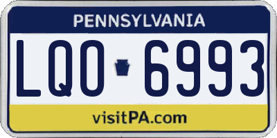 PA license plate LQO6993