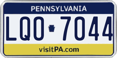 PA license plate LQO7044