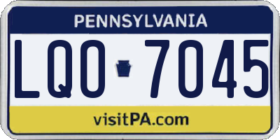 PA license plate LQO7045