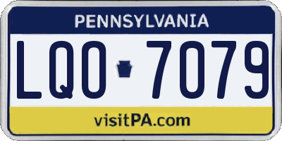 PA license plate LQO7079