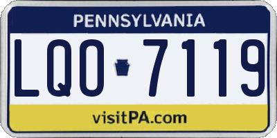 PA license plate LQO7119