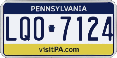 PA license plate LQO7124
