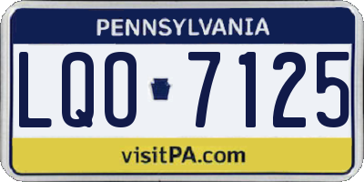 PA license plate LQO7125