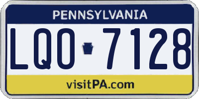 PA license plate LQO7128