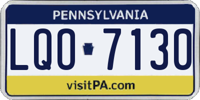 PA license plate LQO7130