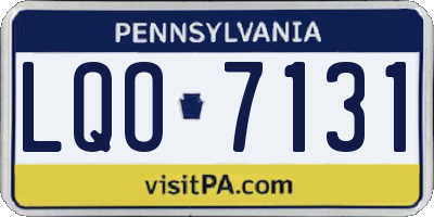 PA license plate LQO7131