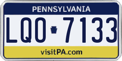 PA license plate LQO7133