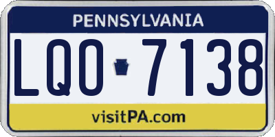PA license plate LQO7138