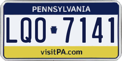 PA license plate LQO7141