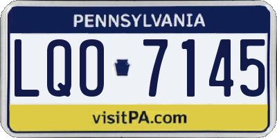 PA license plate LQO7145