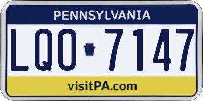 PA license plate LQO7147