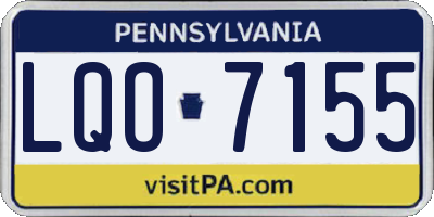 PA license plate LQO7155