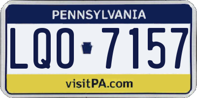 PA license plate LQO7157